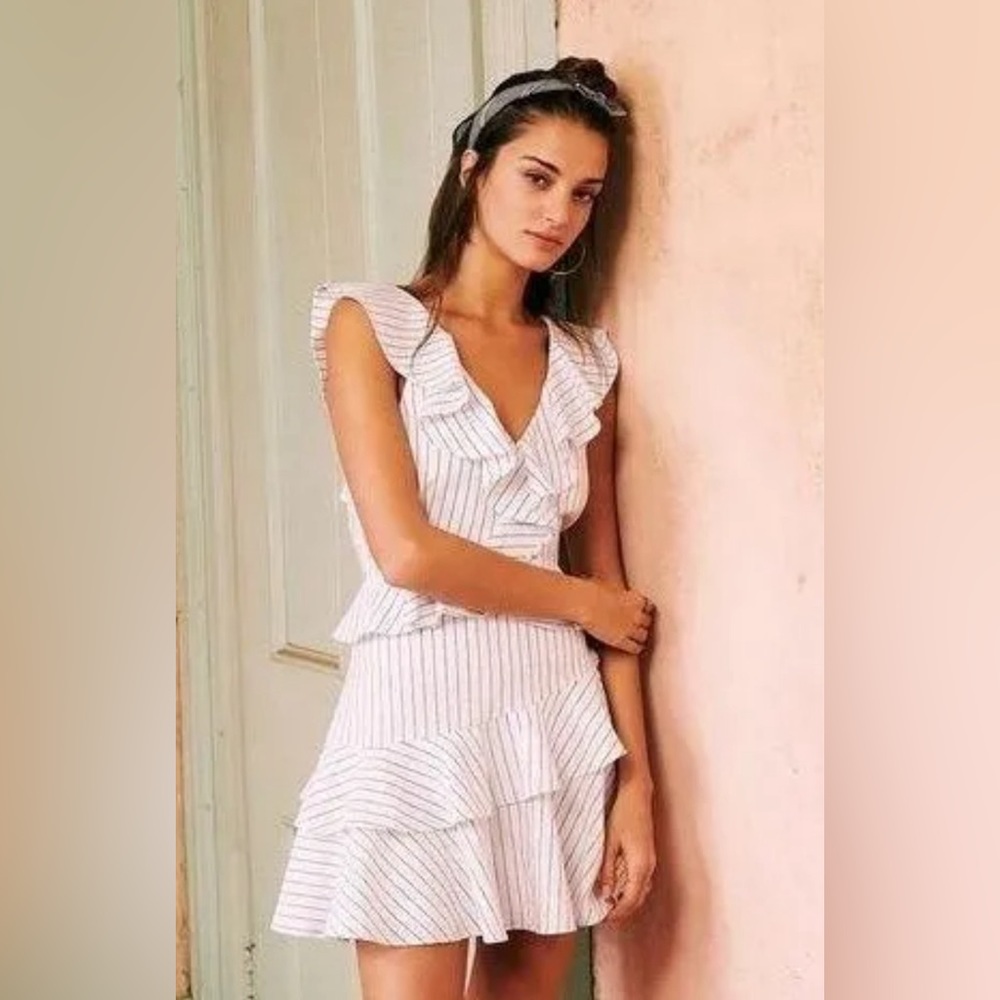 Saylor Lucy white & black striped dress